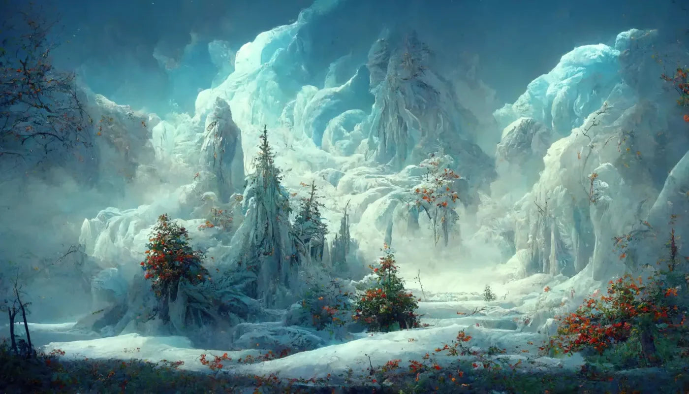 Snowy Fantasy Forest 14’X8’ Ultracloth (168 X 96 Inch) Backdrop