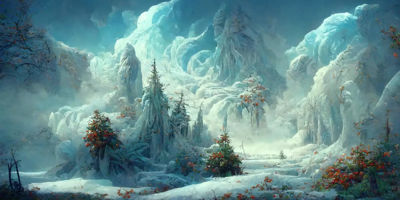 Snowy Fantasy Forest 16’X8’ Ultracloth (192 X 96 Inch) Backdrop