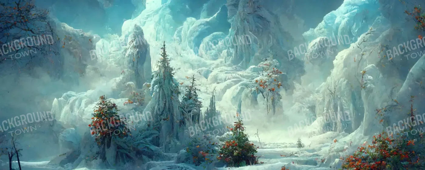 Snowy Fantasy Forest 20’X8’ Ultracloth (240 X 96 Inch) Backdrop