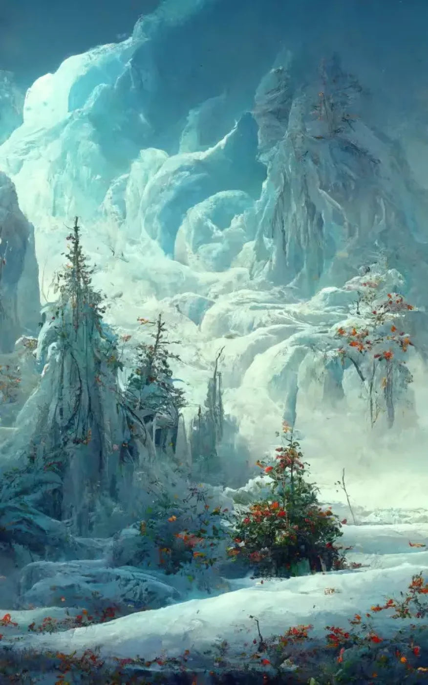 Snowy Fantasy Forest 5’X8’ Ultracloth (60 X 96 Inch) Backdrop
