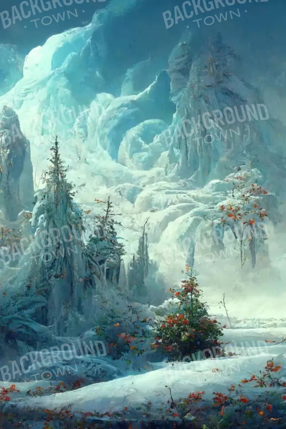 Snowy Fantasy Forest 8’X12’ Ultracloth (96 X 144 Inch) Backdrop