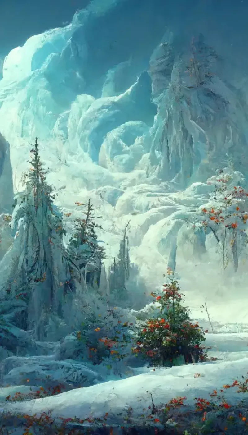 Snowy Fantasy Forest 8’X14’ Ultracloth (96 X 168 Inch) Backdrop