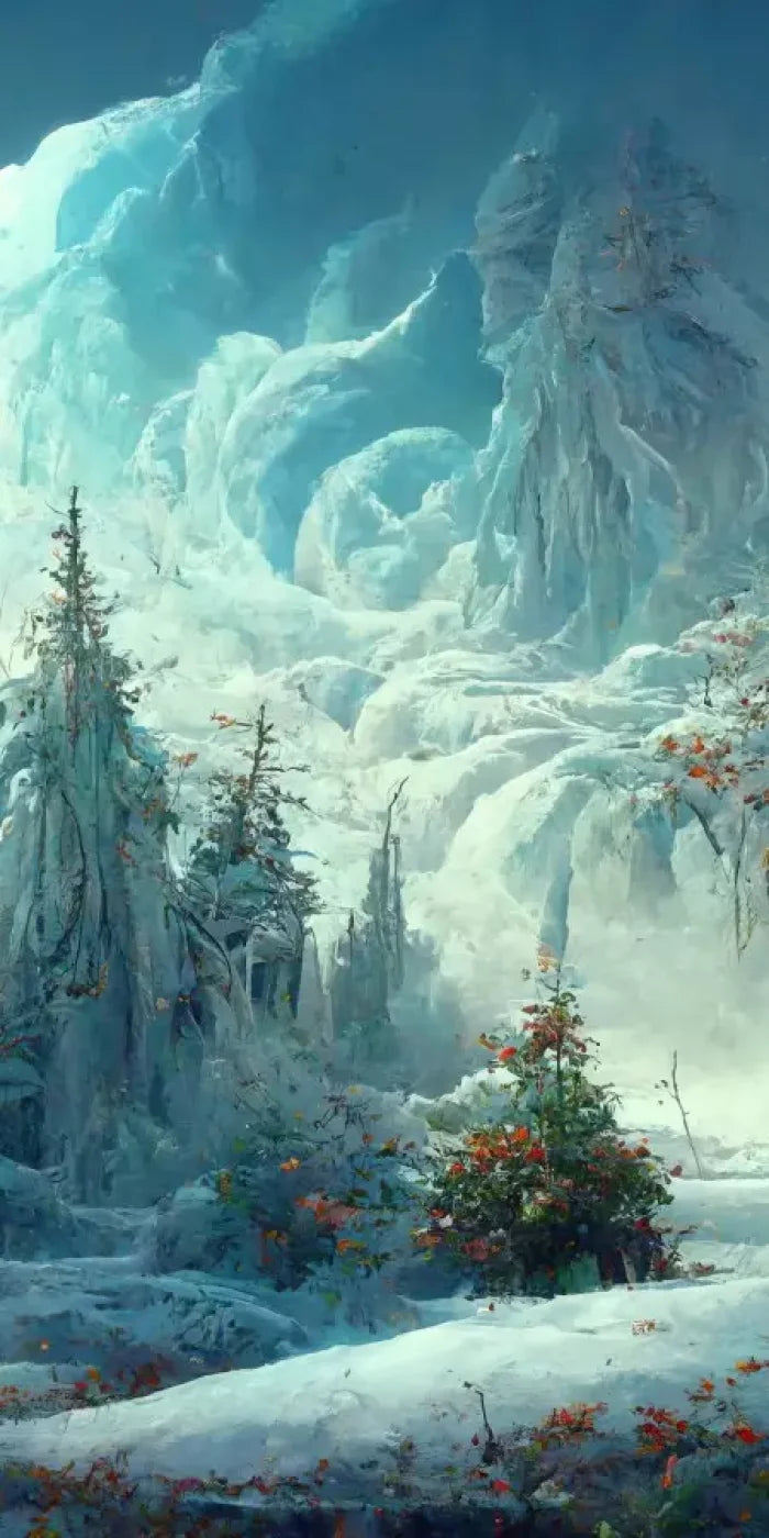 Snowy Fantasy Forest 8’X16’ Ultracloth (96 X 192 Inch) Backdrop