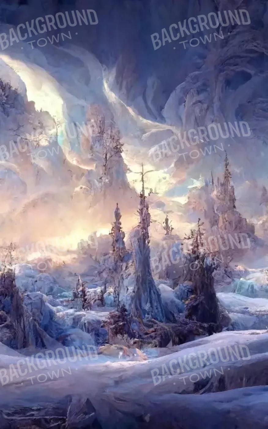 Snowy Fantasy Mountains 10’X16’ Ultracloth (120 X 192 Inch) Backdrop