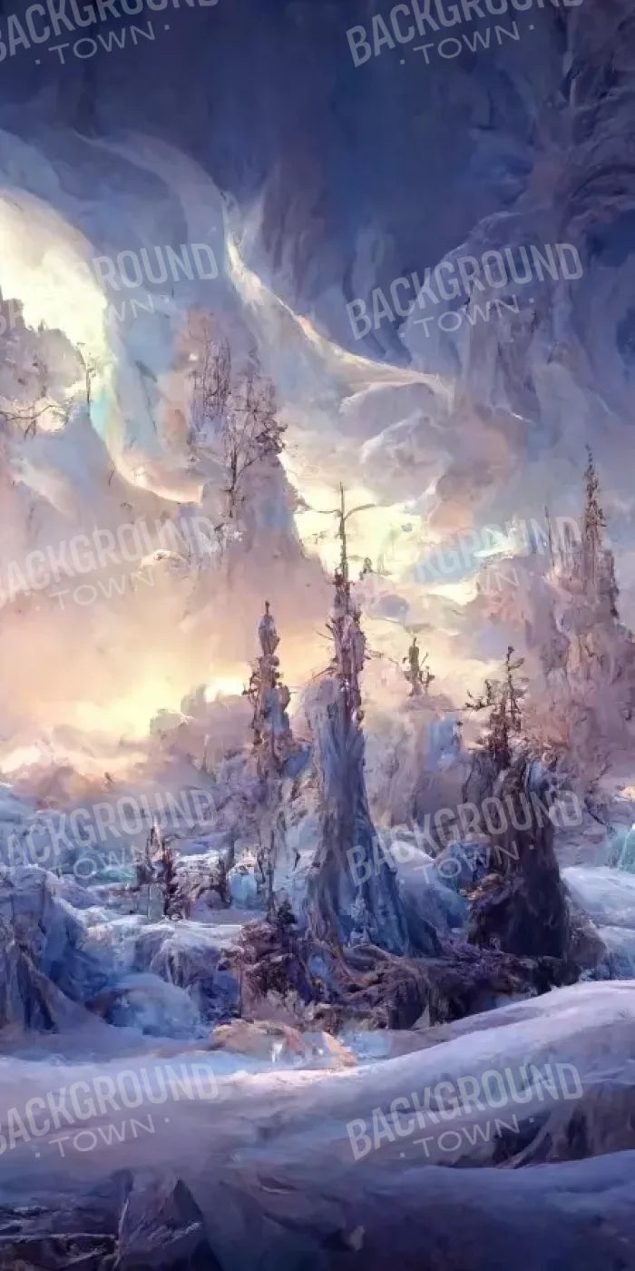 Snowy Fantasy Mountains 10’X20’ Ultracloth (120 X 240 Inch) Backdrop