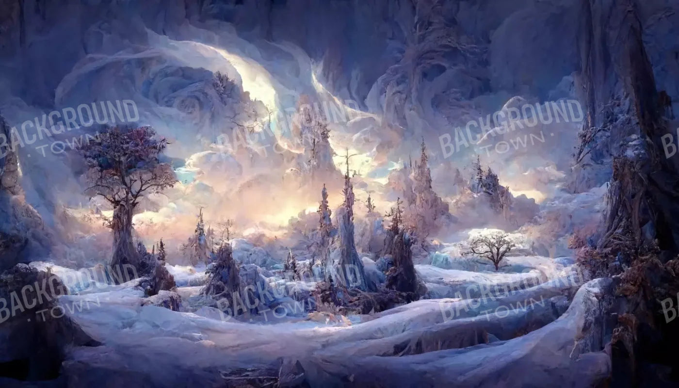 Snowy Fantasy Mountains 14’X8’ Ultracloth (168 X 96 Inch) Backdrop