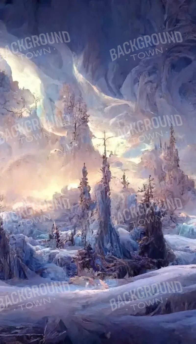 Snowy Fantasy Mountains 8’X14’ Ultracloth (96 X 168 Inch) Backdrop