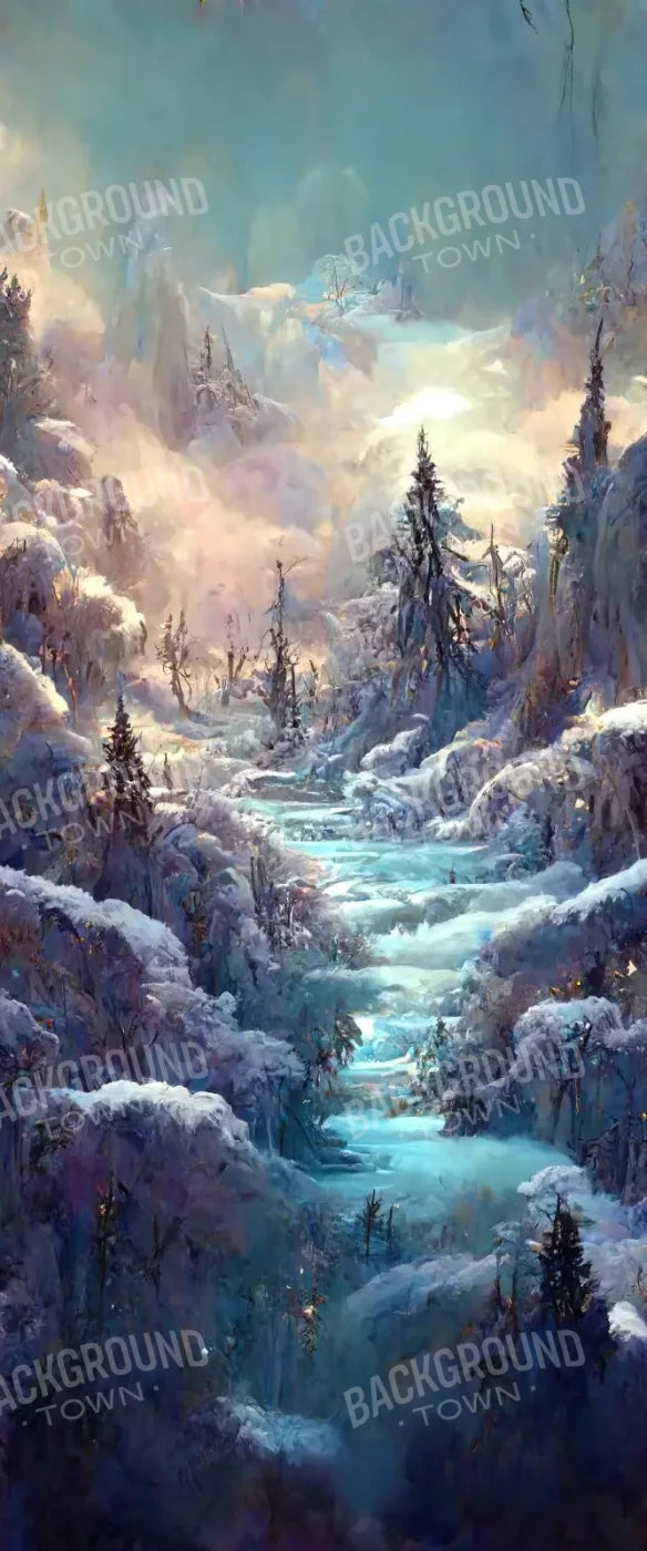 Snowy Fantasy Waterfall 5’X12’ Ultracloth For Westcott X-Drop (60 X 144 Inch) Backdrop