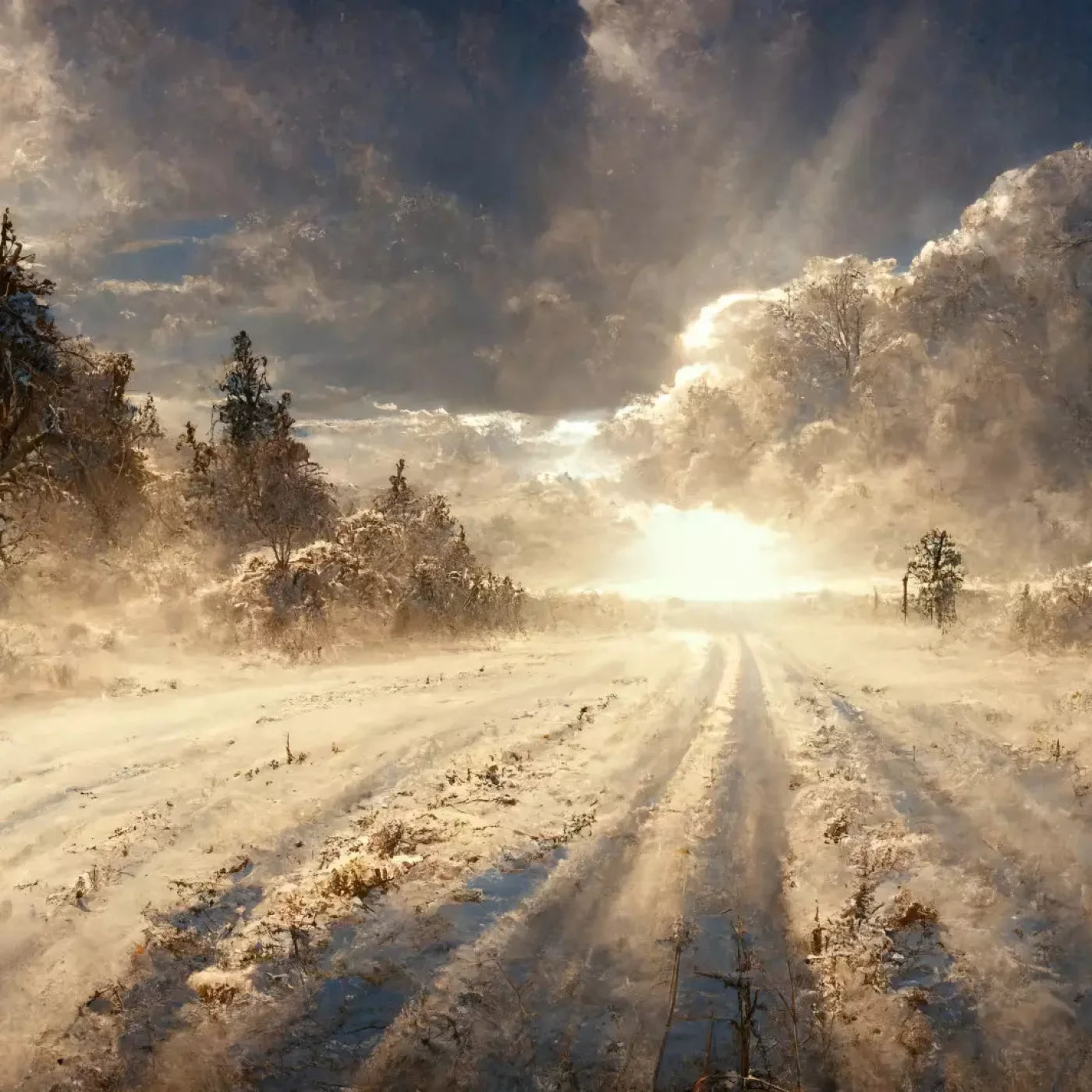 Snowy Field 10’X10’ Ultracloth (120 X Inch) Backdrop