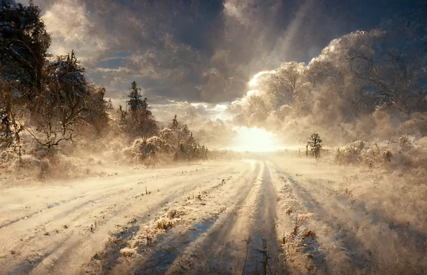 Snowy Field 12’X8’ Ultracloth (144 X 96 Inch) Backdrop
