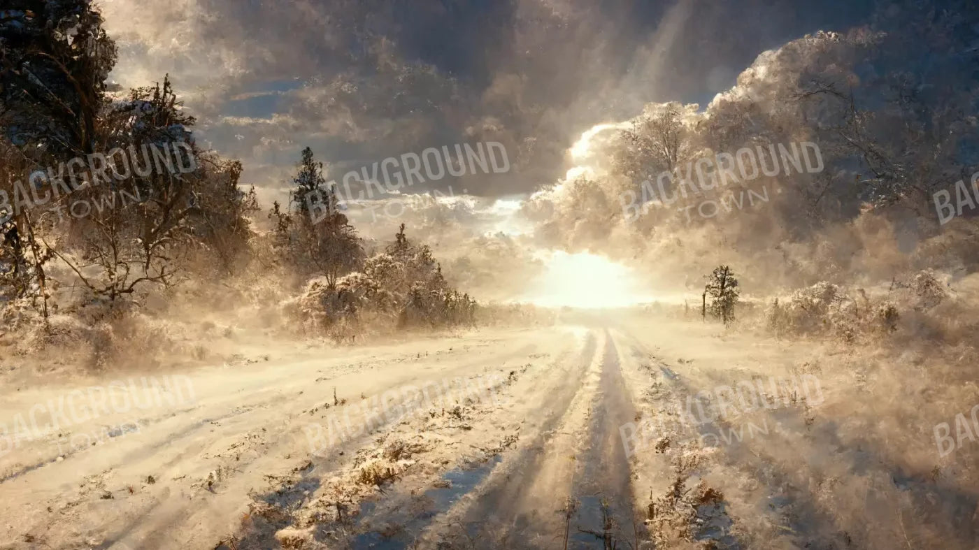 Snowy Field 14’X8’ Ultracloth (168 X 96 Inch) Backdrop