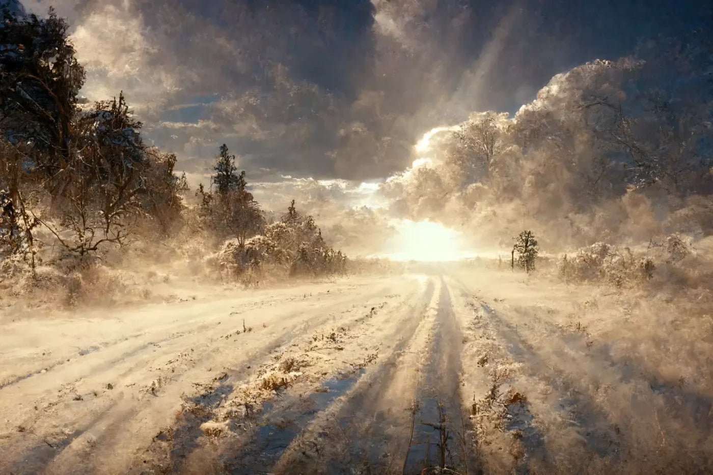 Snowy Field 8’X5’ Ultracloth (96 X 60 Inch) Backdrop
