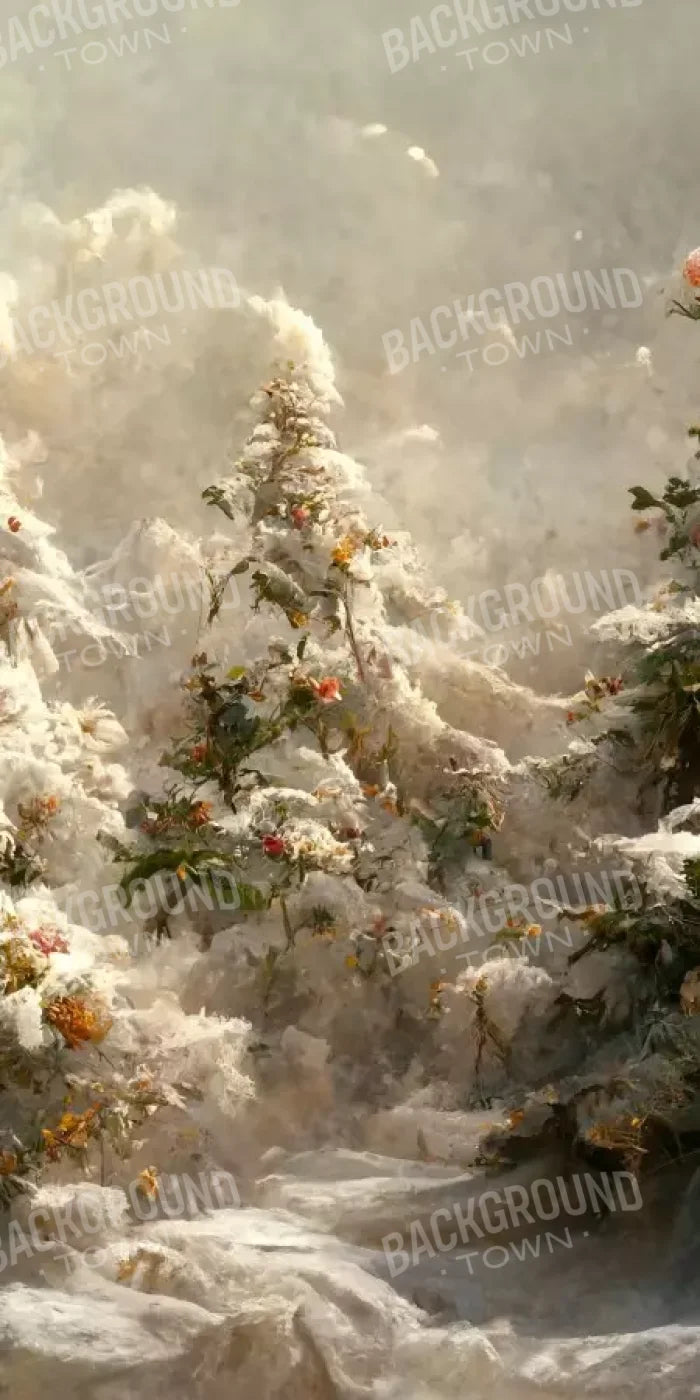 Snowy Floral Trees I 10’X20’ Ultracloth (120 X 240 Inch) Backdrop