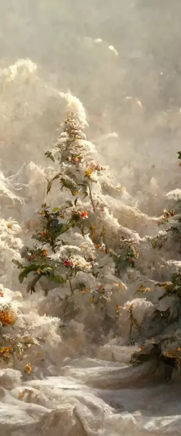 Snowy Floral Trees I 5’X12’ Ultracloth For Westcott X-Drop (60 X 144 Inch) Backdrop