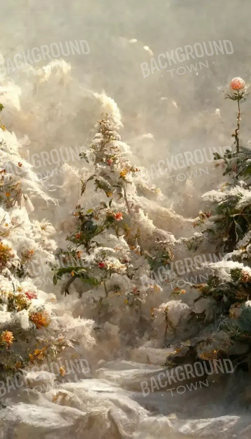 Snowy Floral Trees I 8’X14’ Ultracloth (96 X 168 Inch) Backdrop