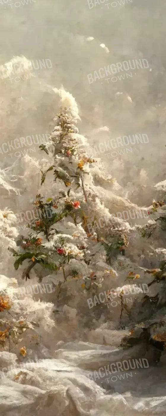 Snowy Floral Trees I 8’X20’ Ultracloth (96 X 240 Inch) Backdrop