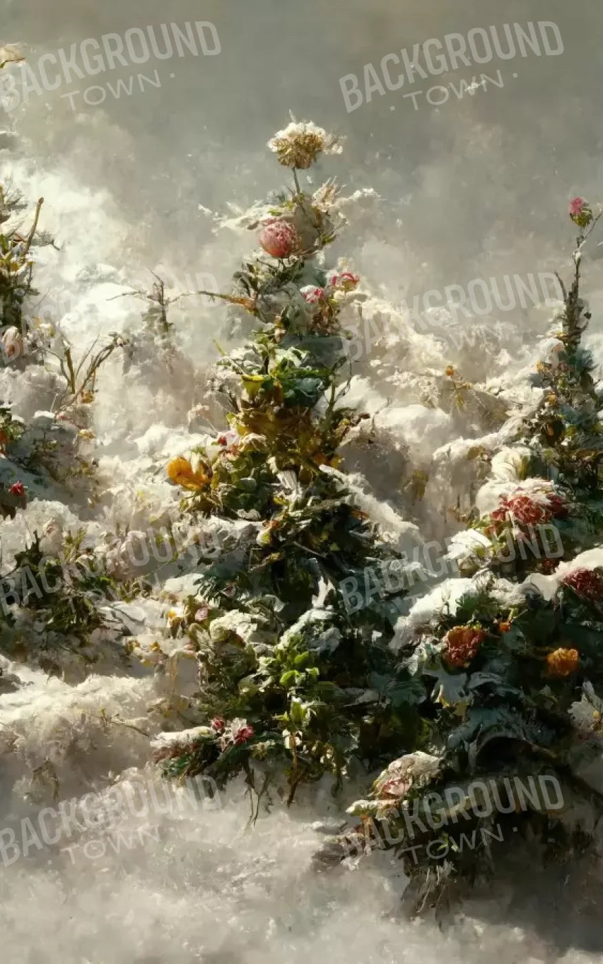 Snowy Floral Trees Ii 10’X16’ Ultracloth (120 X 192 Inch) Backdrop