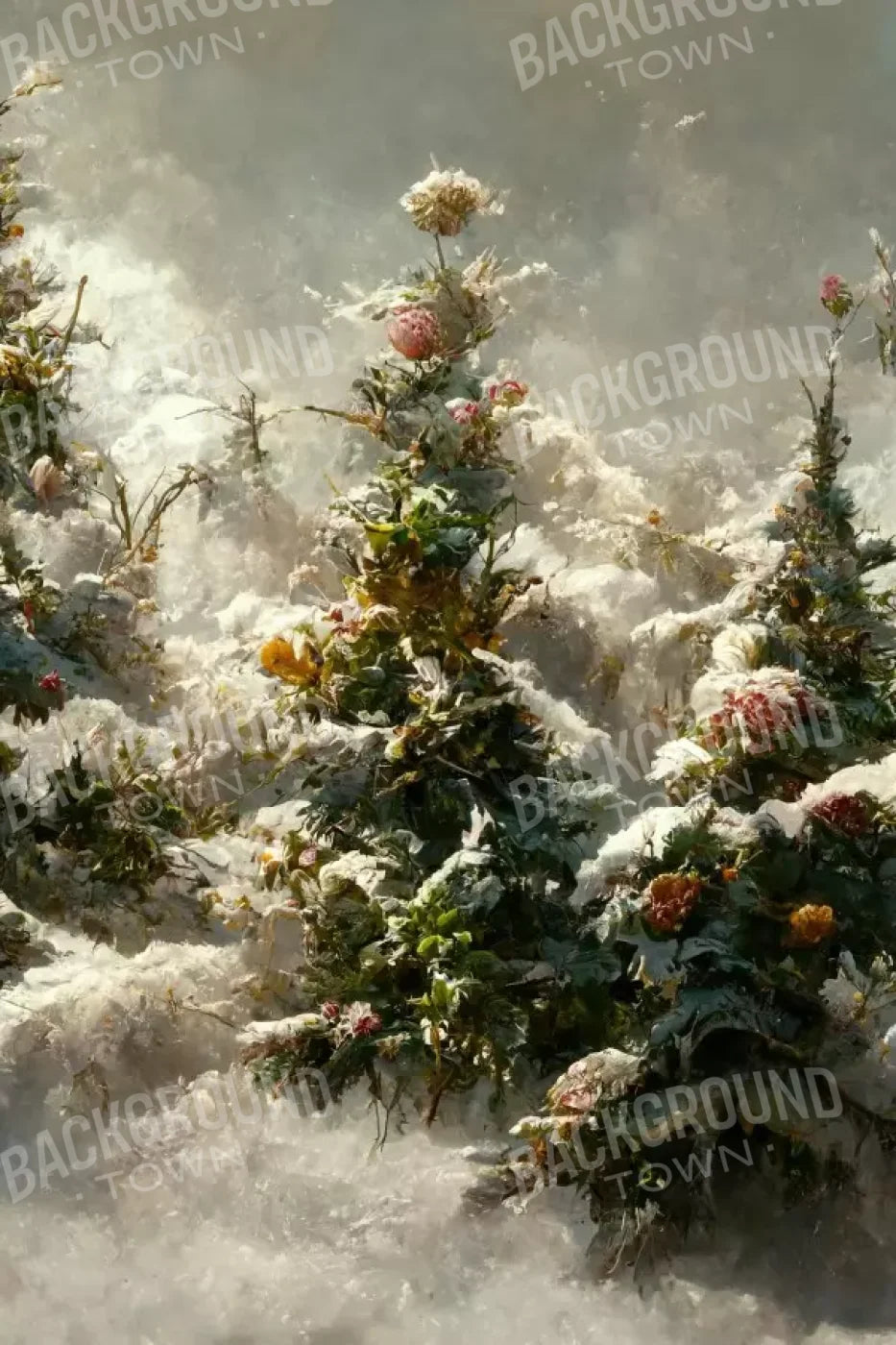 Snowy Floral Trees Ii 8’X12’ Ultracloth (96 X 144 Inch) Backdrop