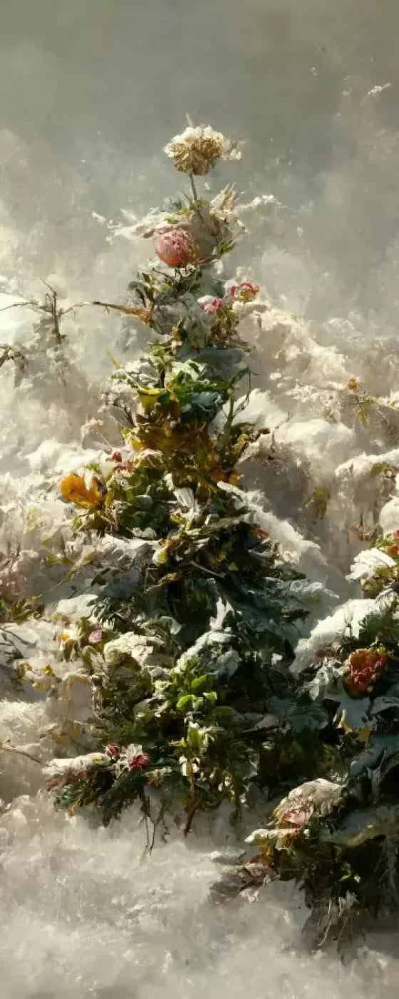 Snowy Floral Trees Ii 8’X20’ Ultracloth (96 X 240 Inch) Backdrop