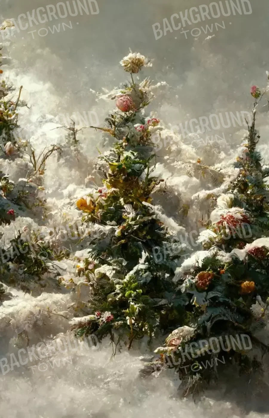 Snowy Floral Trees Ii 9’X14’ Ultracloth (108 X 168 Inch) Backdrop