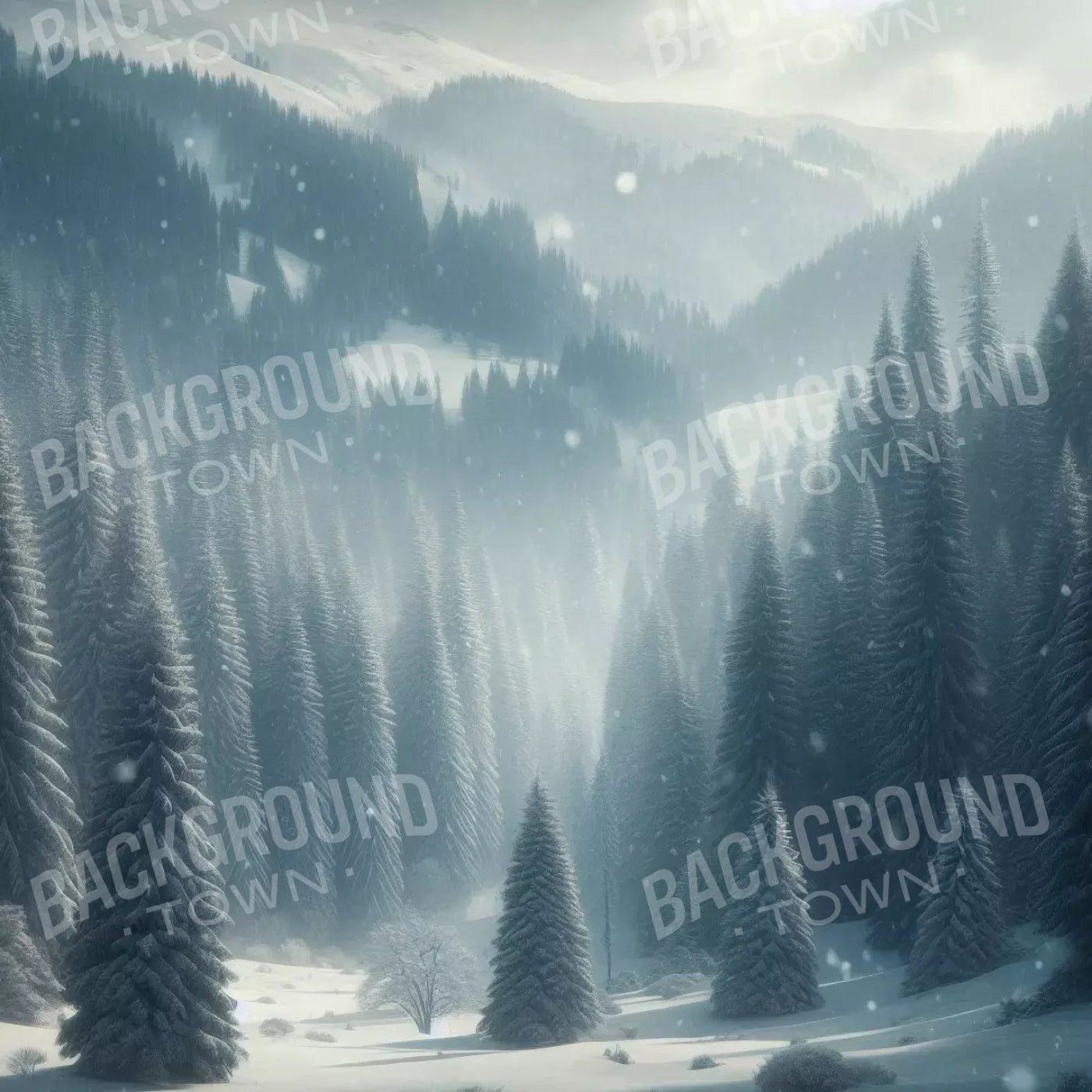 Snowy Forest I 10’X10’ Ultracloth (120 X Inch) Backdrop