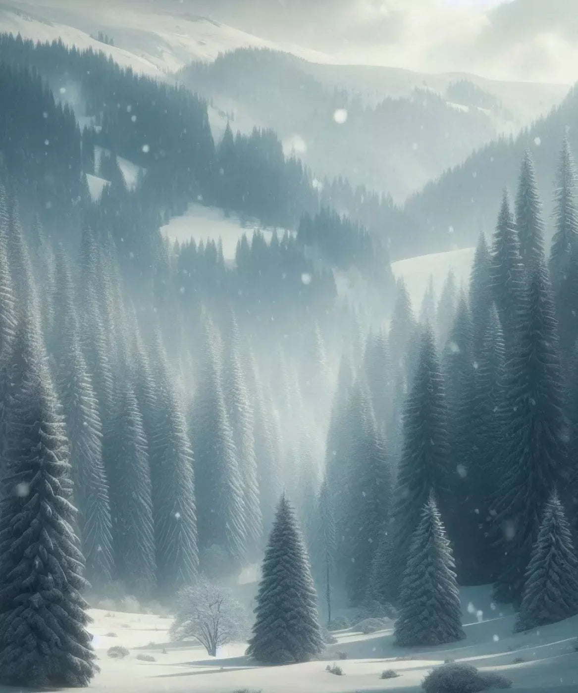 Snowy Forest I 10’X12’ Ultracloth (120 X 144 Inch) Backdrop