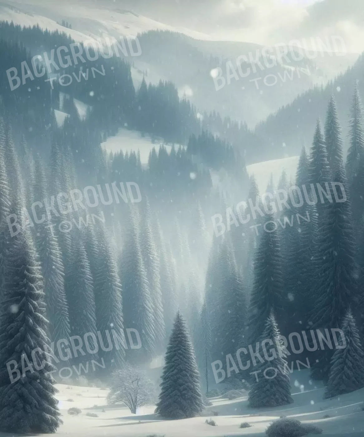 Snowy Forest I 10’X12’ Ultracloth (120 X 144 Inch) Backdrop