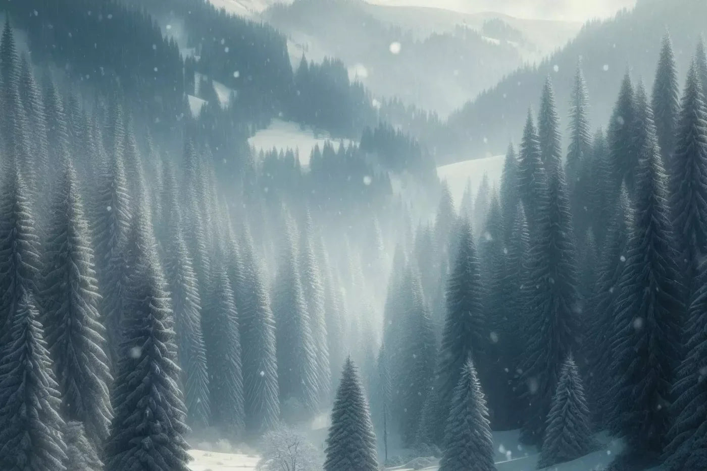 Snowy Forest I 12’X8’ Ultracloth (144 X 96 Inch) Backdrop