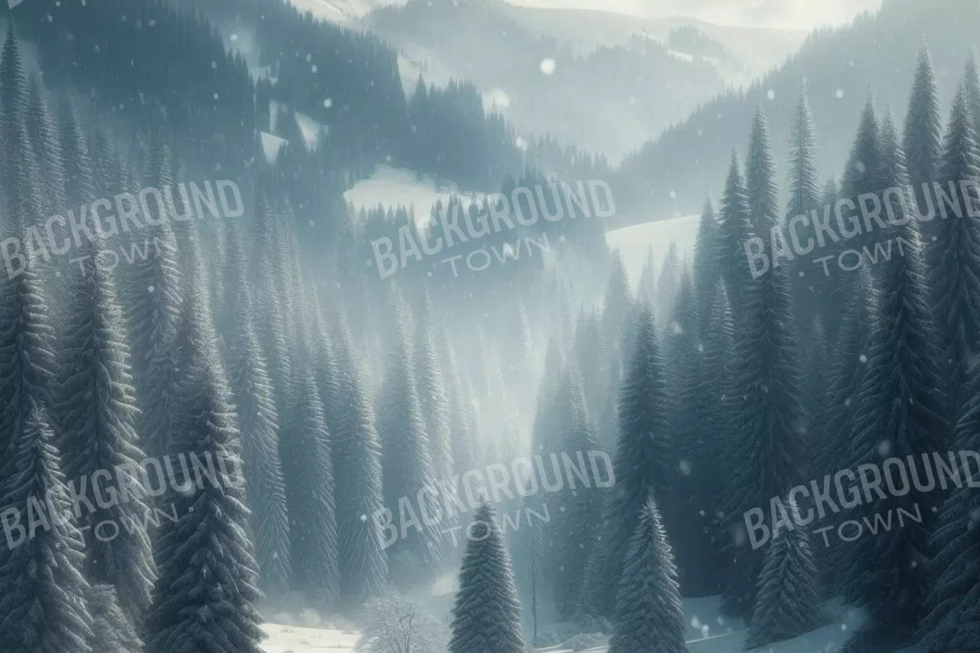 Snowy Forest I 12’X8’ Ultracloth (144 X 96 Inch) Backdrop