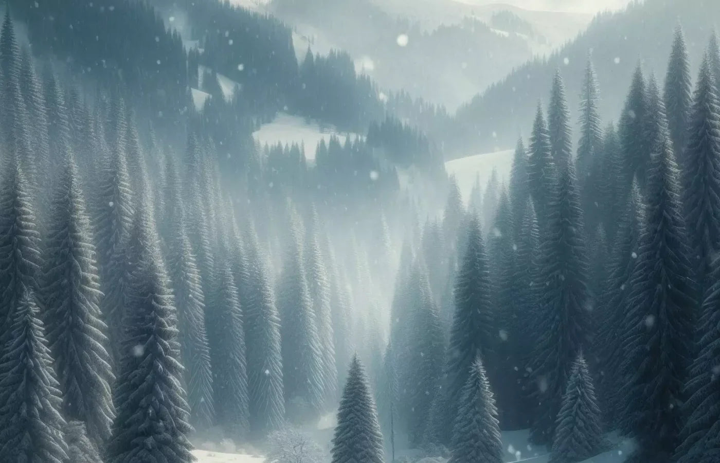Snowy Forest I 14’X9’ Ultracloth (168 X 108 Inch) Backdrop