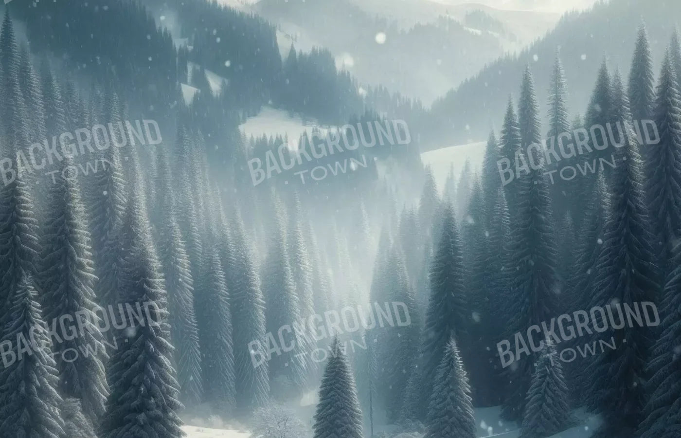 Snowy Forest I 14’X9’ Ultracloth (168 X 108 Inch) Backdrop