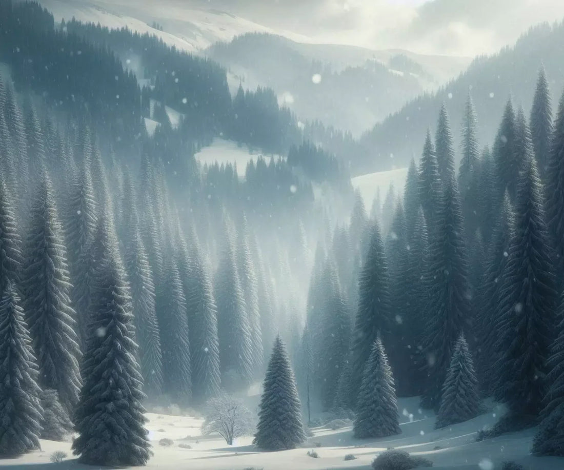 Snowy Forest I 5’X4’2 Fleece (60 X 50 Inch) Backdrop