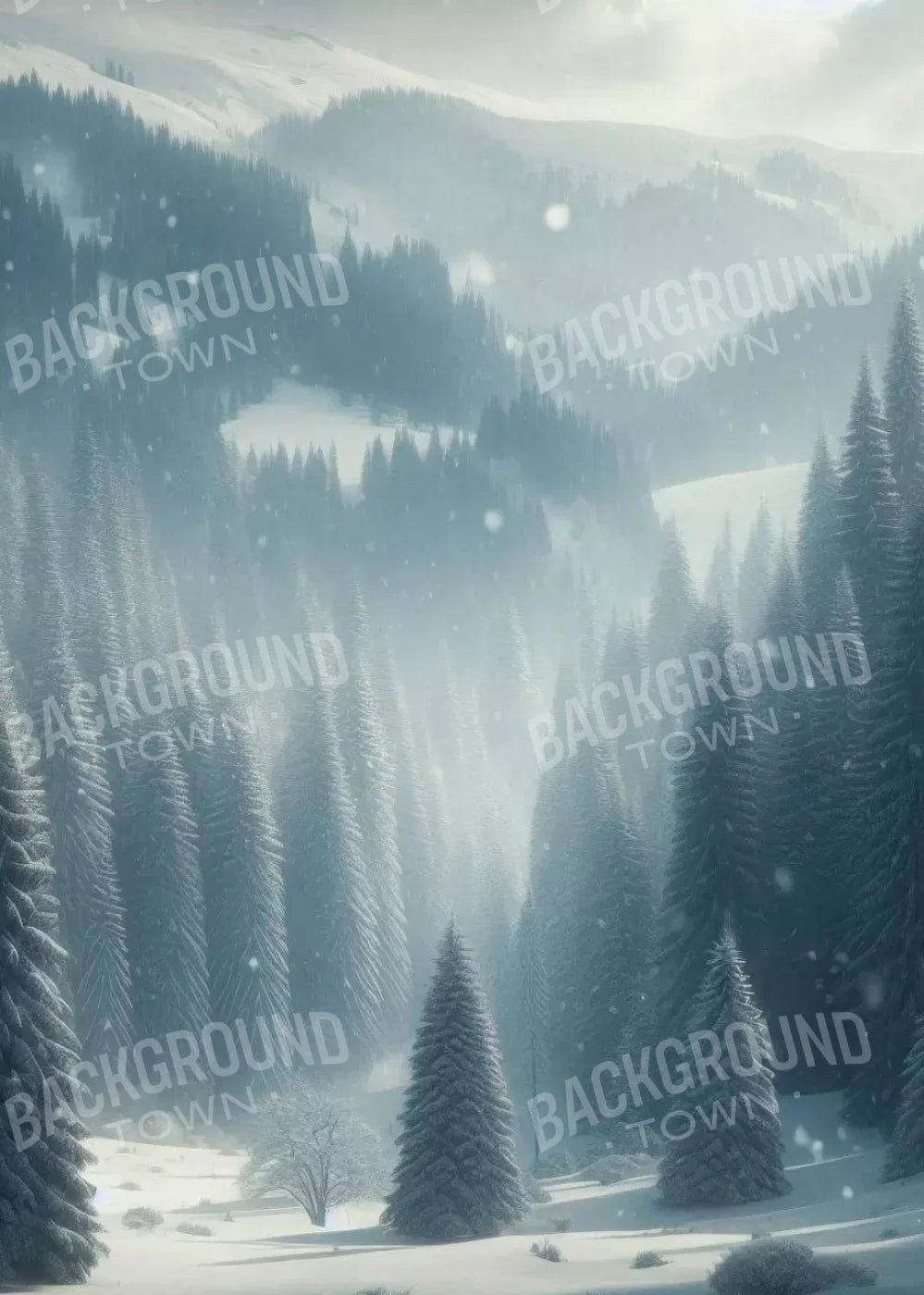 Snowy Forest I 5’X7’ Ultracloth (60 X 84 Inch) Backdrop