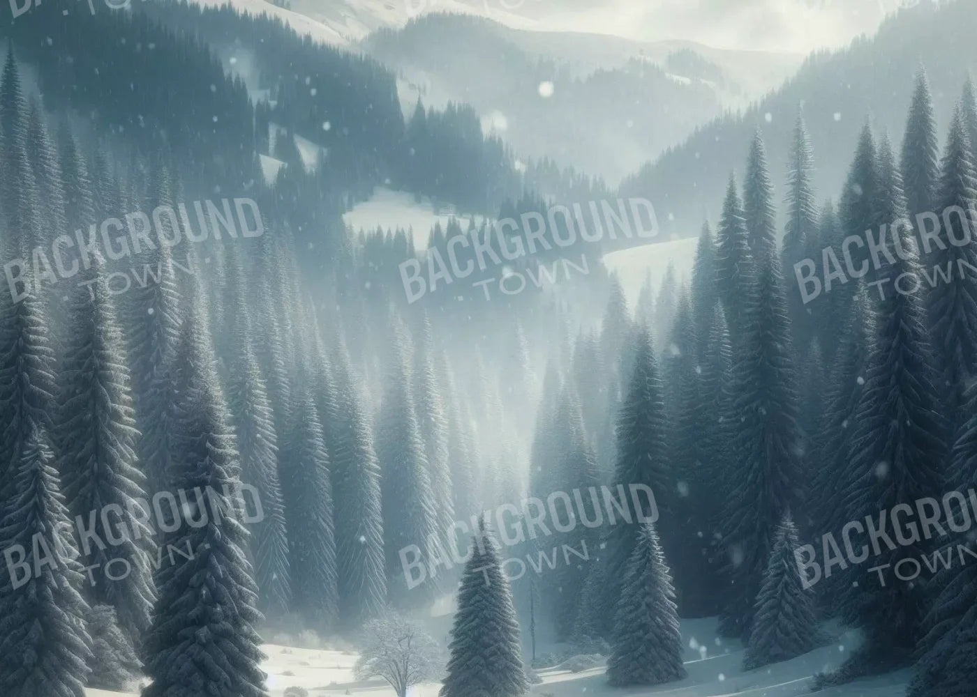 Snowy Forest I 7’X5’ Ultracloth (84 X 60 Inch) Backdrop