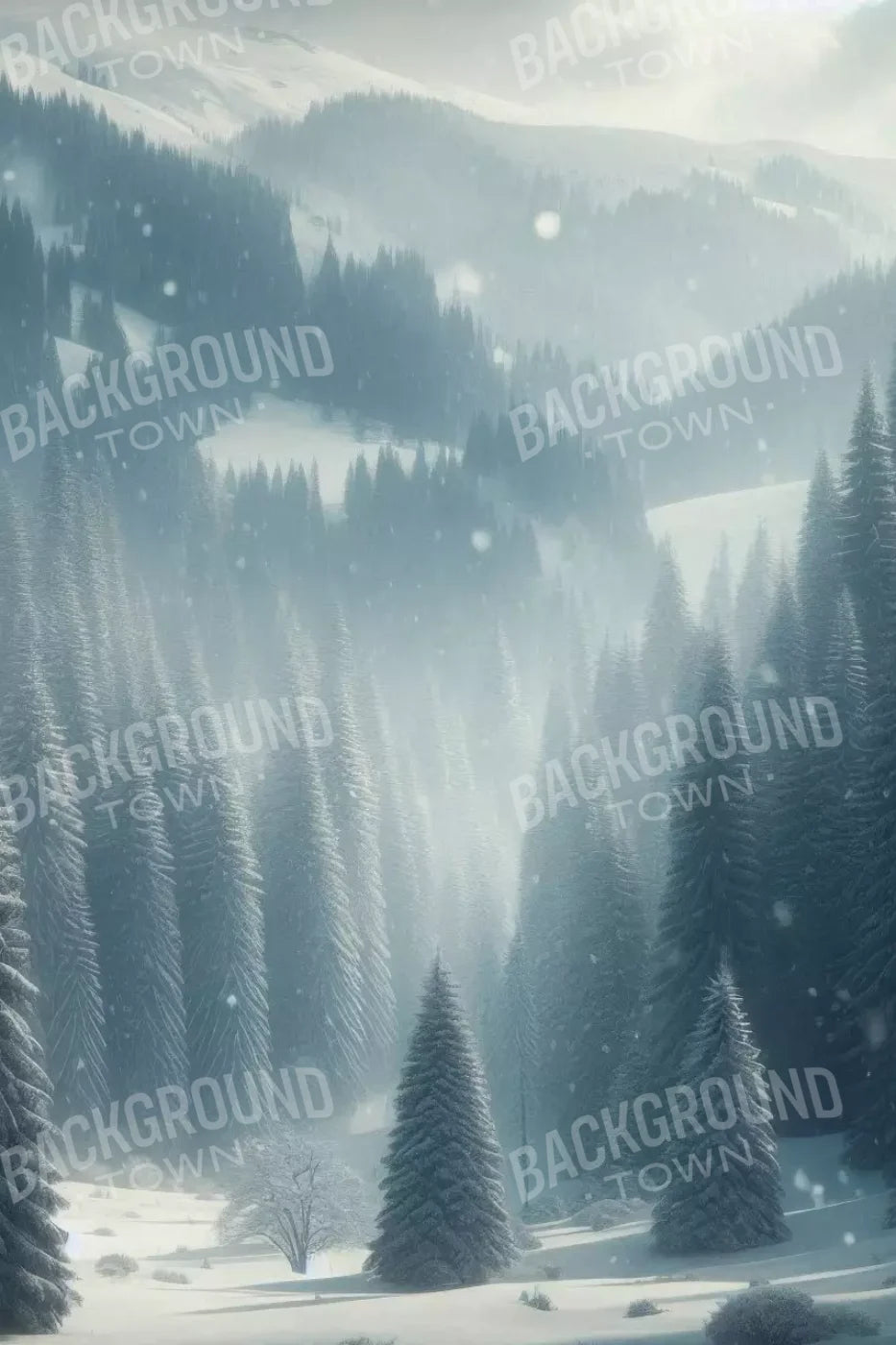 Snowy Forest I 8’X12’ Ultracloth (96 X 144 Inch) Backdrop