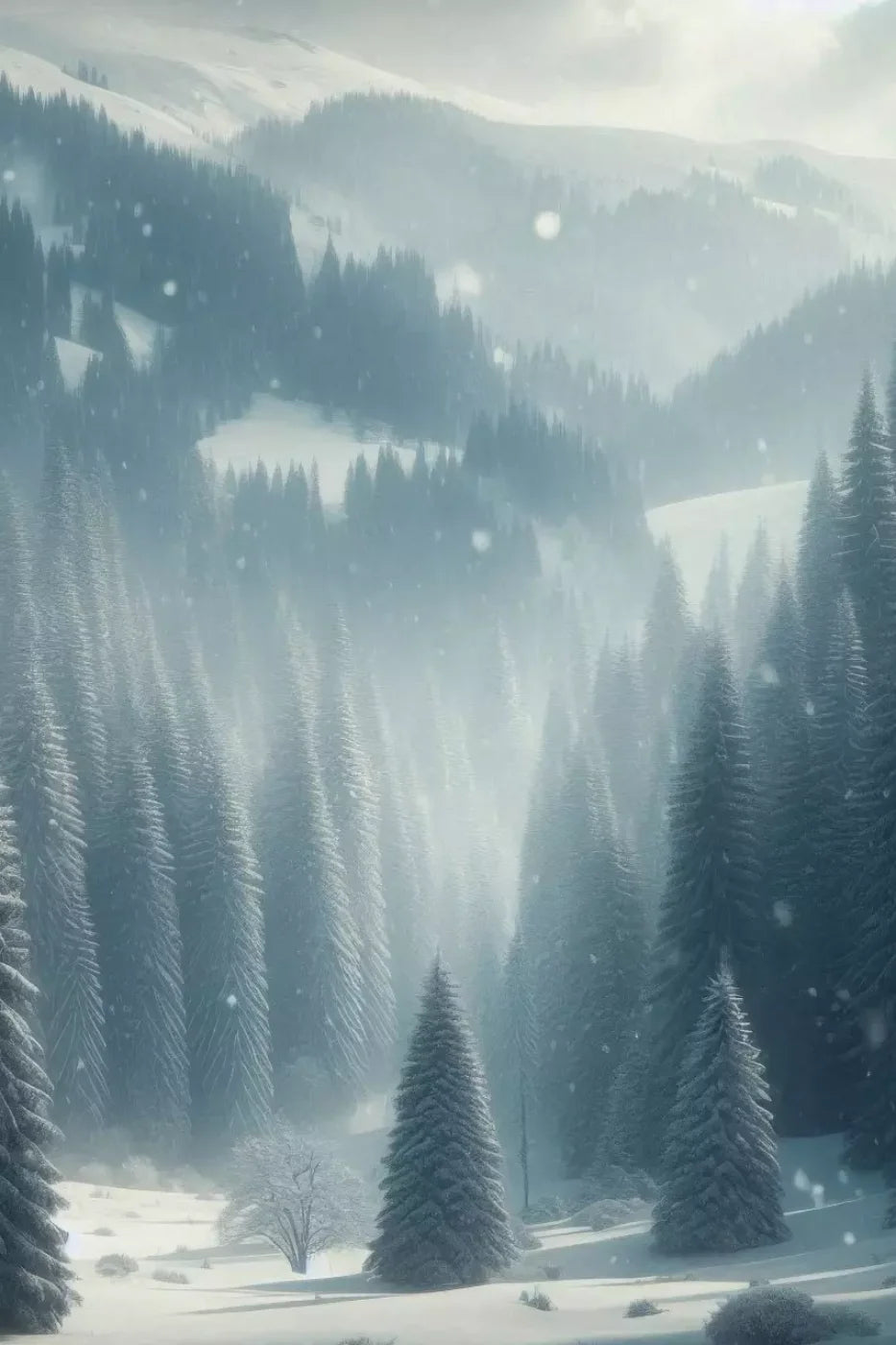 Snowy Forest I 8’X12’ Ultracloth (96 X 144 Inch) Backdrop