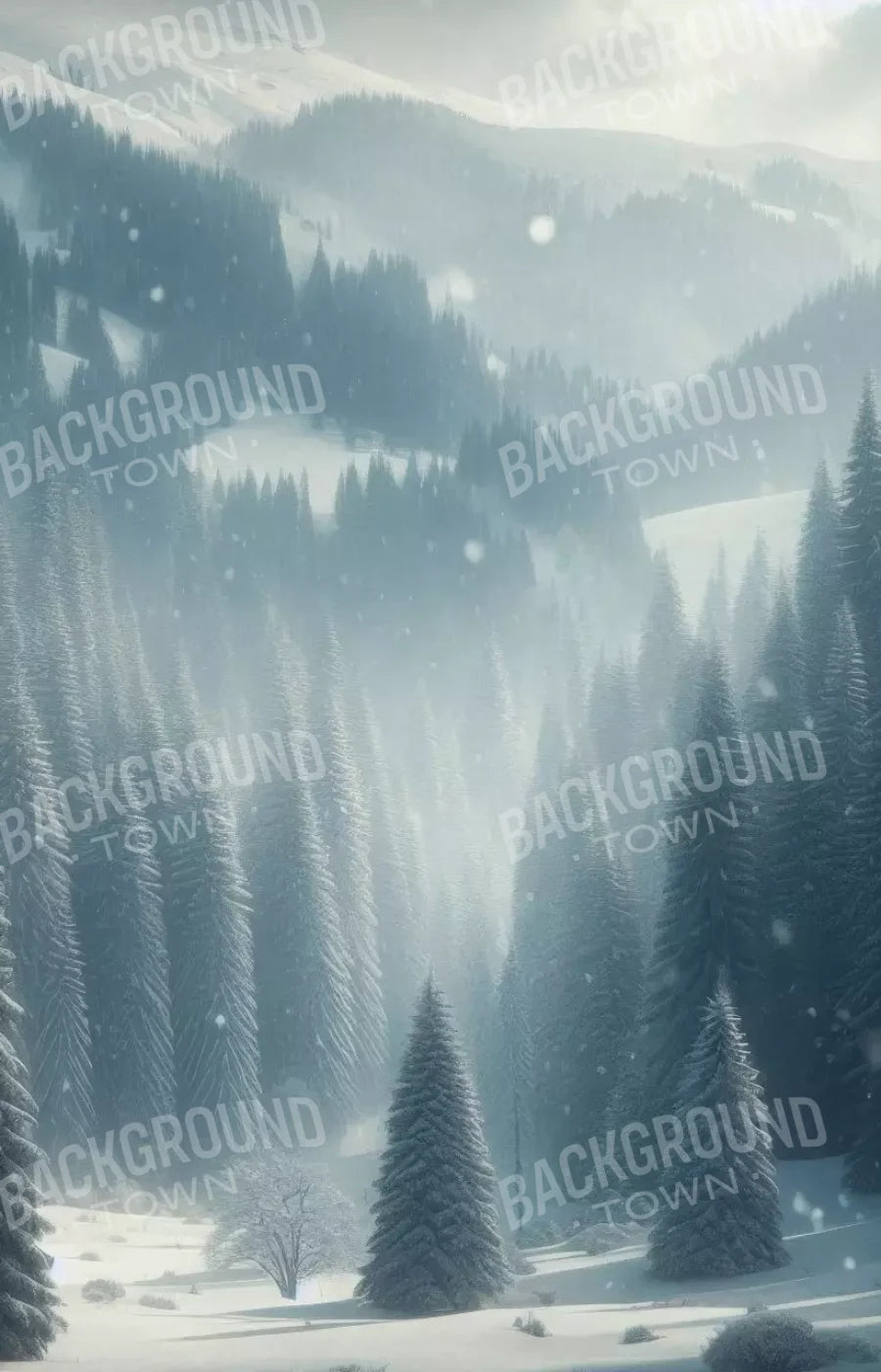 Snowy Forest I 9’X14’ Ultracloth (108 X 168 Inch) Backdrop