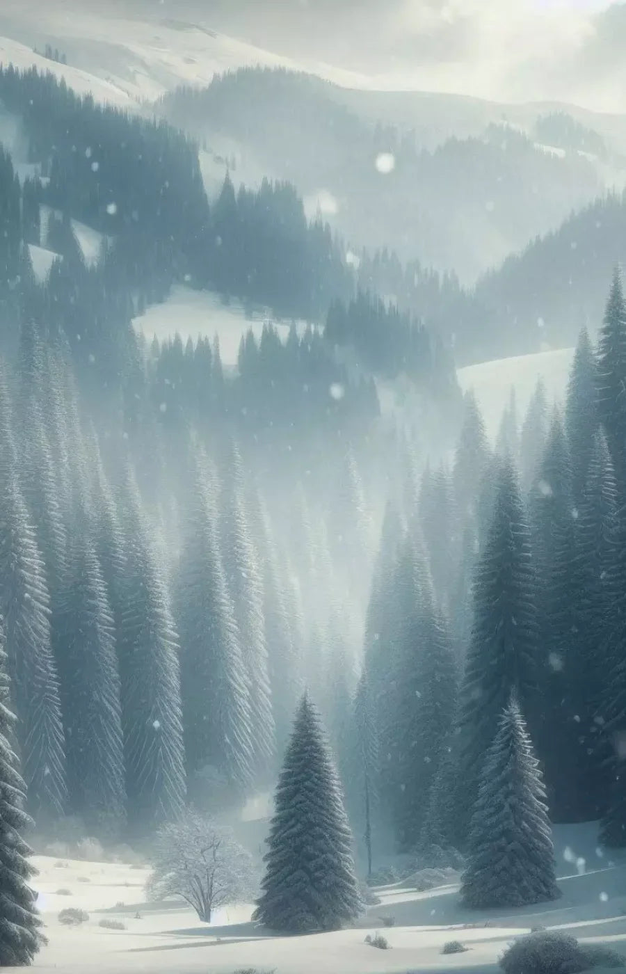 Snowy Forest I 9’X14’ Ultracloth (108 X 168 Inch) Backdrop