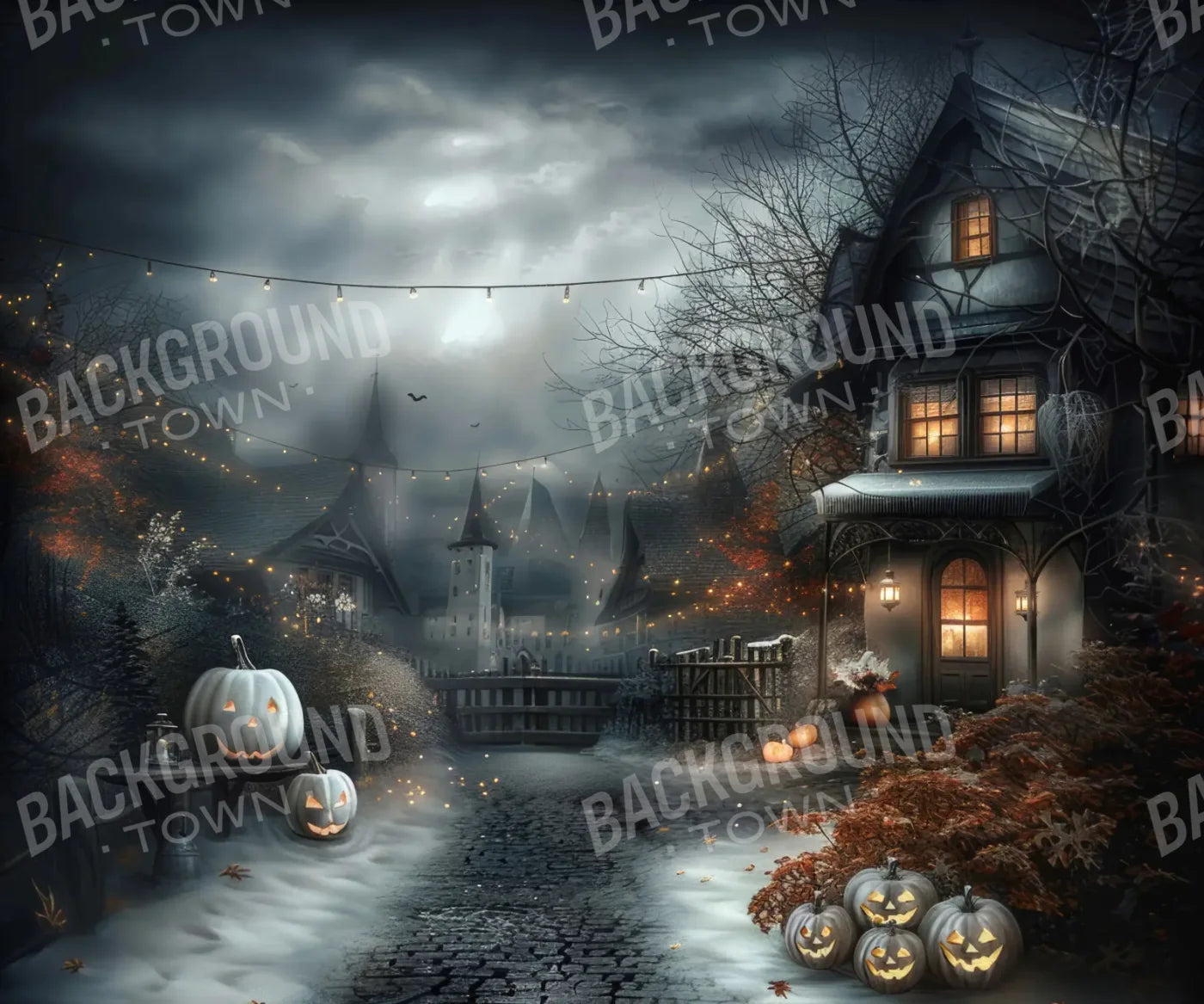 Snowy Halloween 12’x10’ UltraCloth (144 x 120 inch) Backdrop