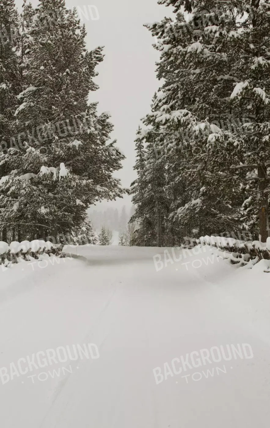 Snowy Roads 10’X16’ Ultracloth (120 X 192 Inch) Backdrop