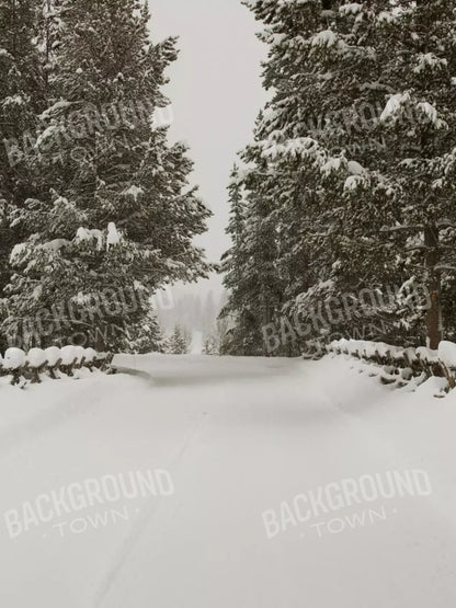 Snowy Roads 5’X6’8’’ Fleece (60 X 80 Inch) Backdrop