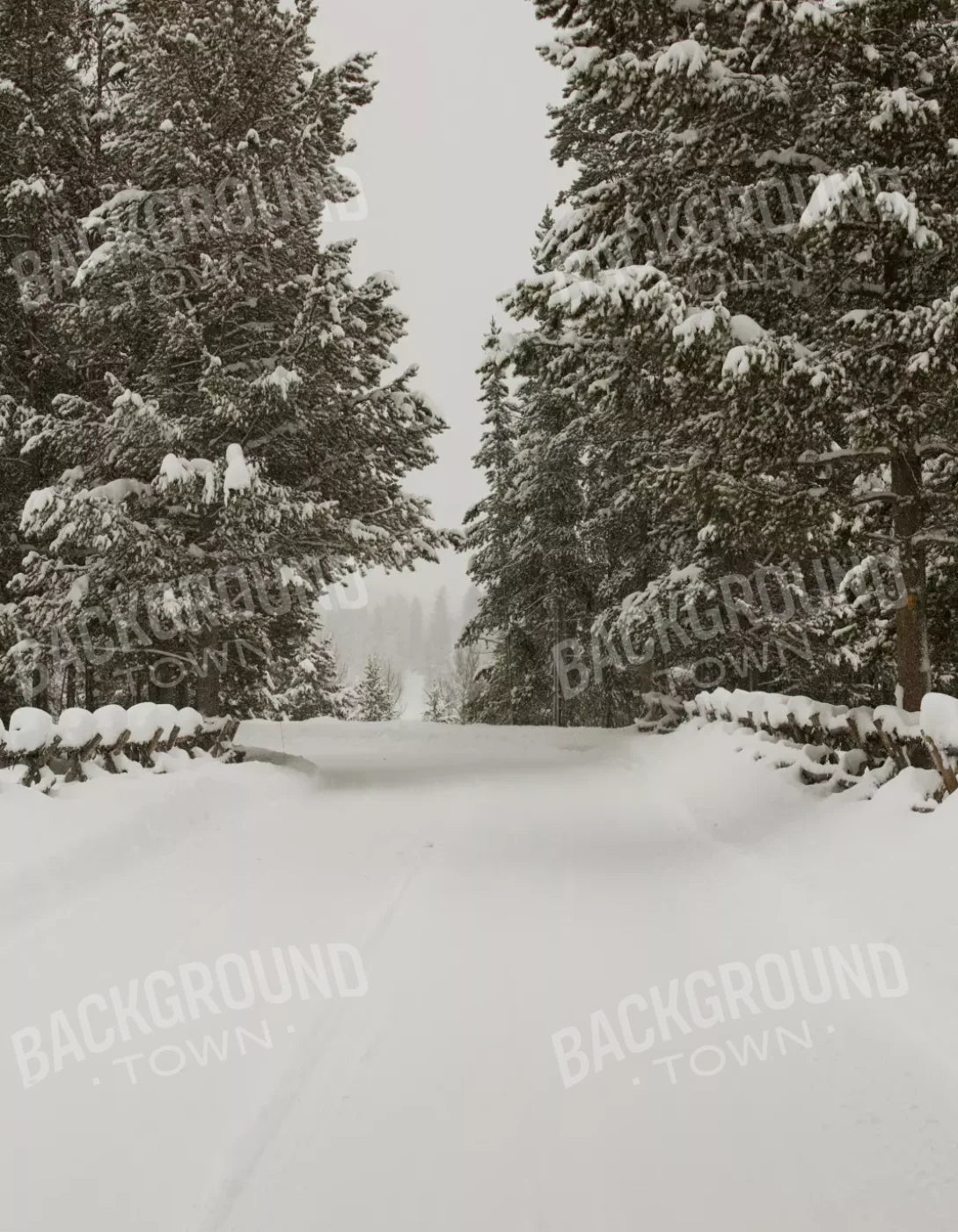 Snowy Roads 6’X8’ Fleece (72 X 96 Inch) Backdrop