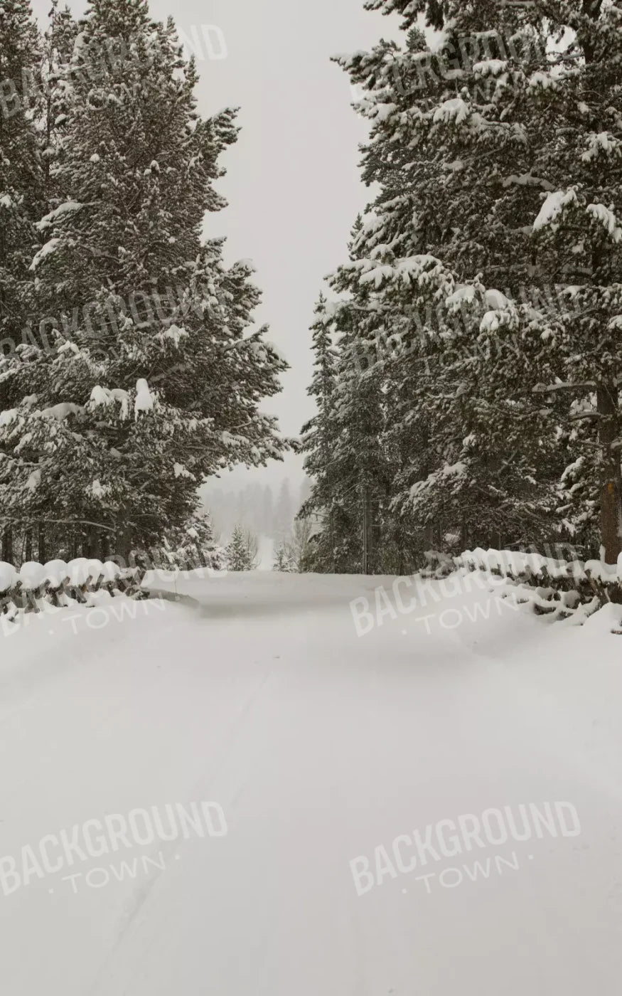 Snowy Roads 9’X14’ Ultracloth (108 X 168 Inch) Backdrop