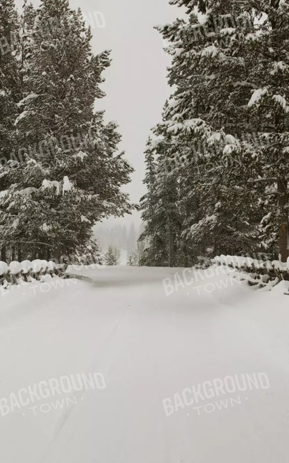 Snowy Roads 9’X14’ Ultracloth (108 X 168 Inch) Backdrop