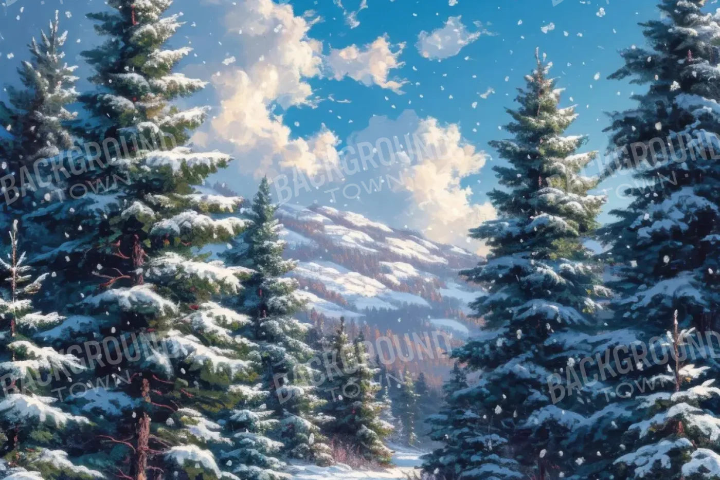 Snowy Walk 12’x8’ UltraCloth (144 x 96 inch) Backdrop