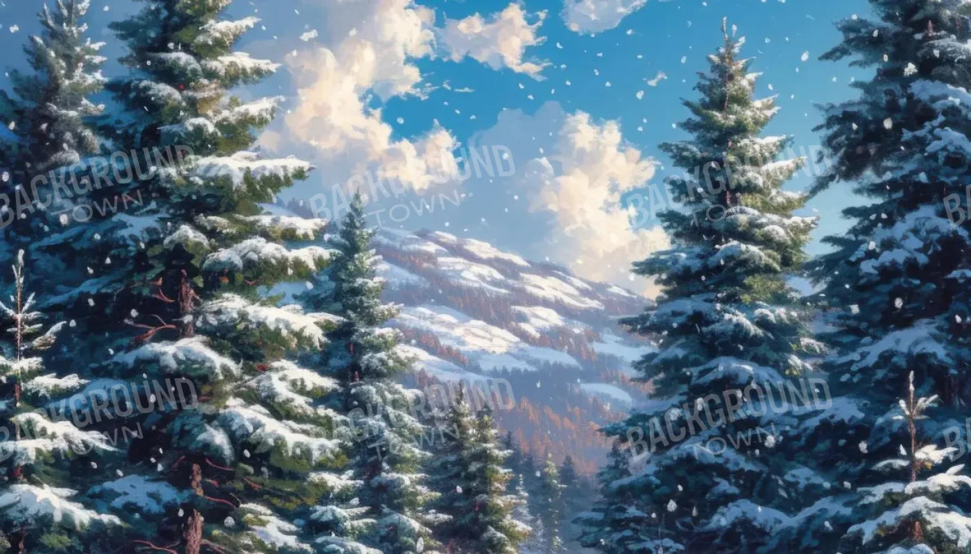Snowy Walk 14’x8’ UltraCloth (168 x 96 inch) Backdrop