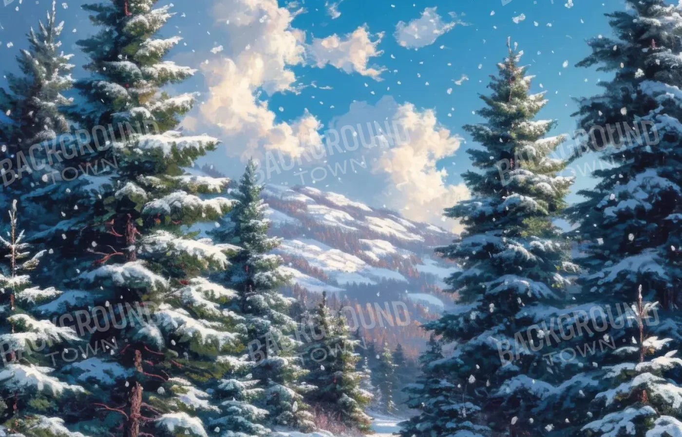 Snowy Walk 14’x9’ UltraCloth (168 x 108 inch) Backdrop