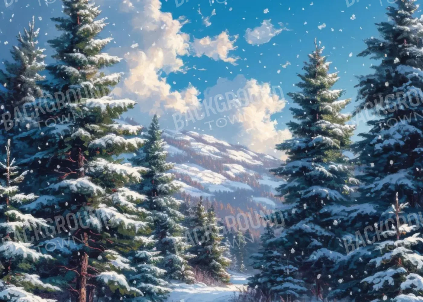 Snowy Walk 7’x5’ UltraCloth (84 x 60 inch) Backdrop
