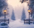 Snowy Winter Scene 5’X4’2 Fleece (60 X 50 Inch) Backdrop