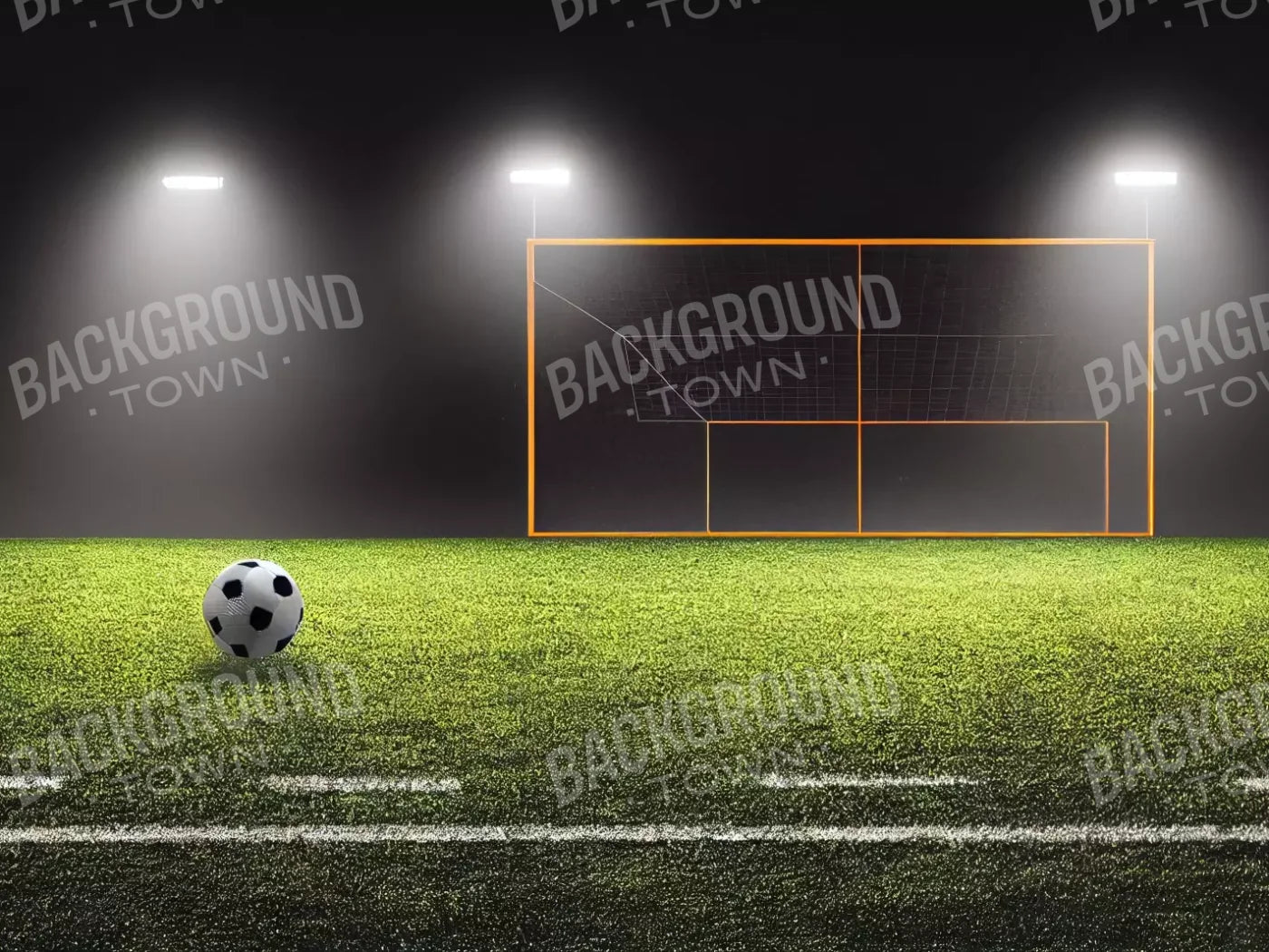 Soccer Night 10X8 Fleece ( 120 X 96 Inch ) Backdrop